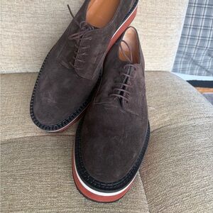 Clergerie Paris Dark Brown Suede platform with Burnt Rust and White Sole